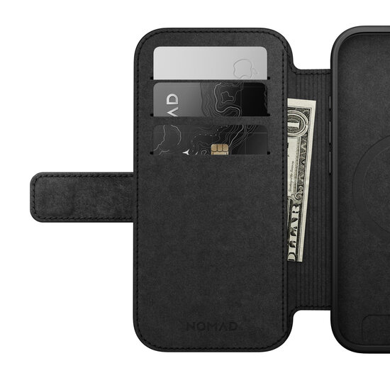 Nomad Modern Leather Folio iPhone 17 hoesje zwart