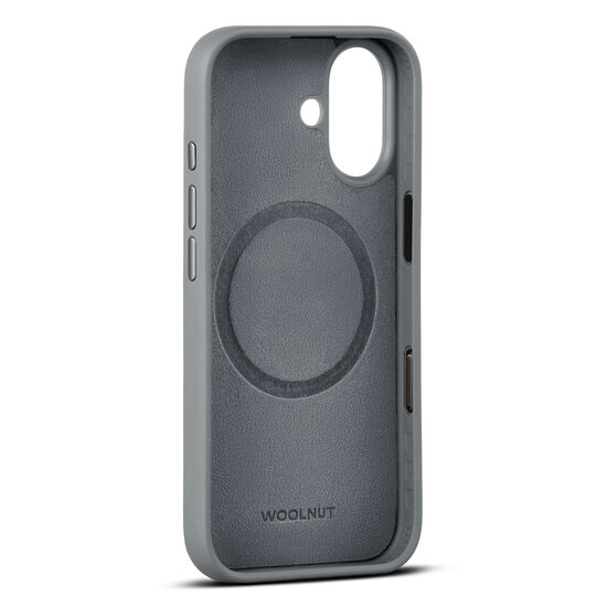 Woolnut leren MagSafe iPhone 17 hoesje grijs
