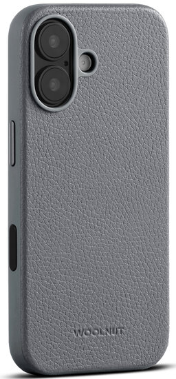 Woolnut leren MagSafe iPhone 17 hoesje grijs