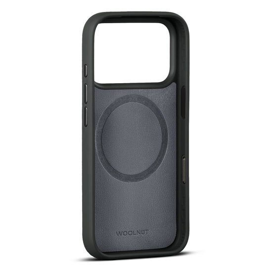 Woolnut leren MagSafe iPhone 17 Pro hoesje zwart