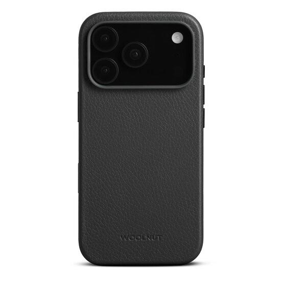 Woolnut leren MagSafe iPhone 17 Pro hoesje zwart