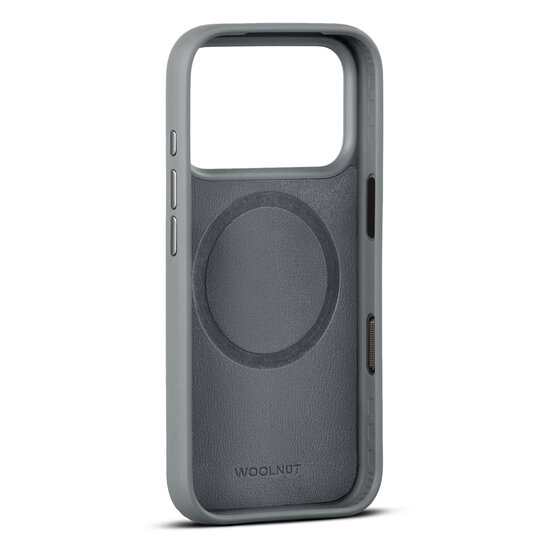 Woolnut leren MagSafe iPhone 17 Pro hoesje grijs