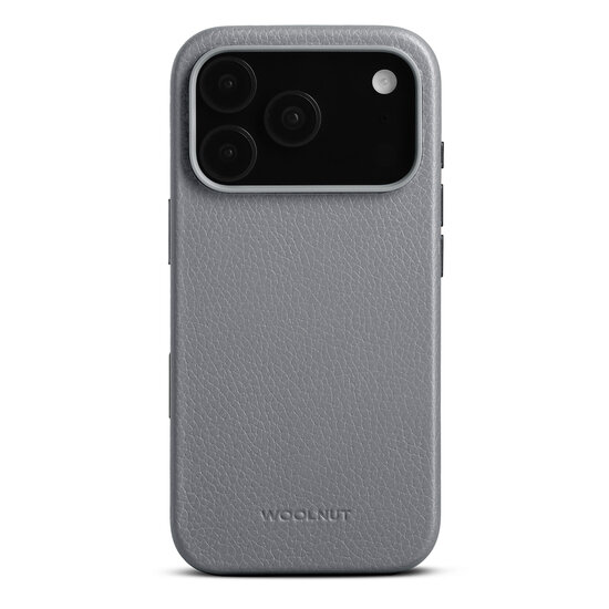Woolnut leren MagSafe iPhone 17 Pro hoesje grijs