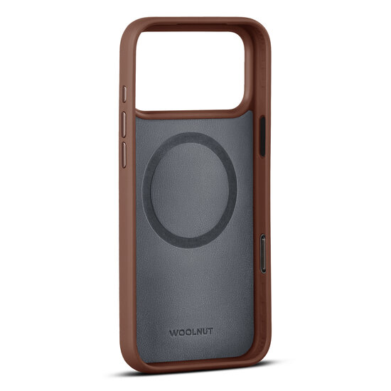 Woolnut leren MagSafe iPhone 17 Pro Max hoesje cognac