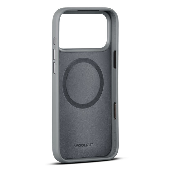 Woolnut leren MagSafe iPhone 17 Pro Max hoesje grijs
