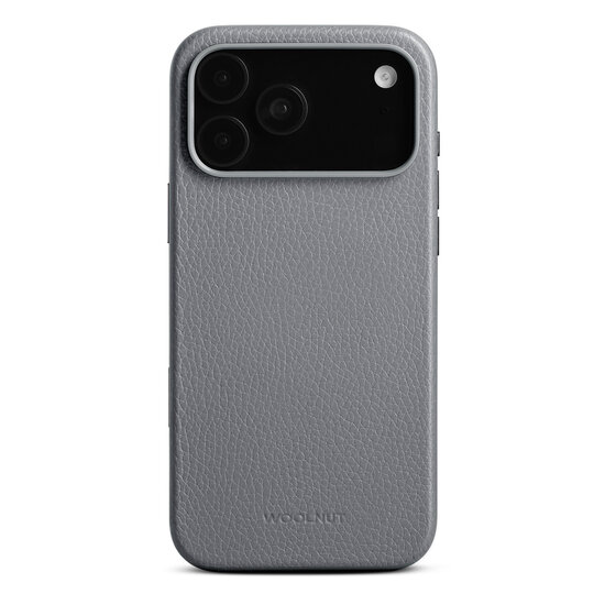 Woolnut leren MagSafe iPhone 17 Pro Max hoesje grijs