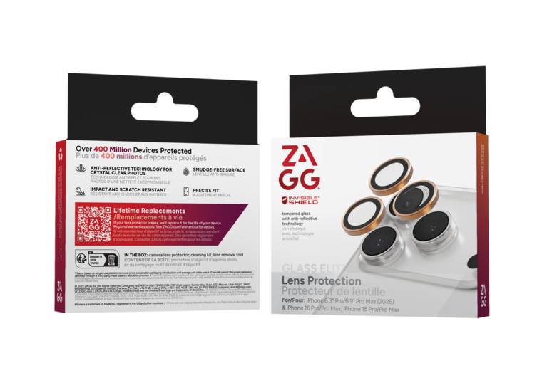 ZAGG InvisibleShield iPhone 17 Pro / iPhone 17 Pro Max camera protector oranje