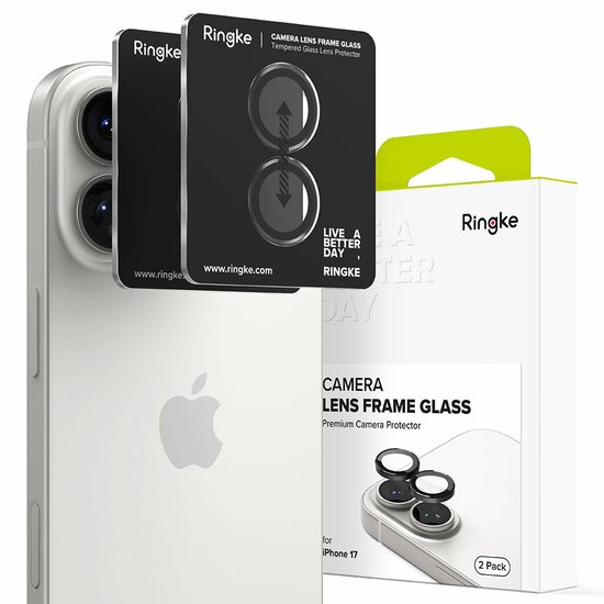 Ringke glazen Camera iPhone 17 beschermer 2 pack zwart