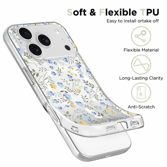 TechProtection Air MagSafe iPhone 17 Pro hoesje flowers