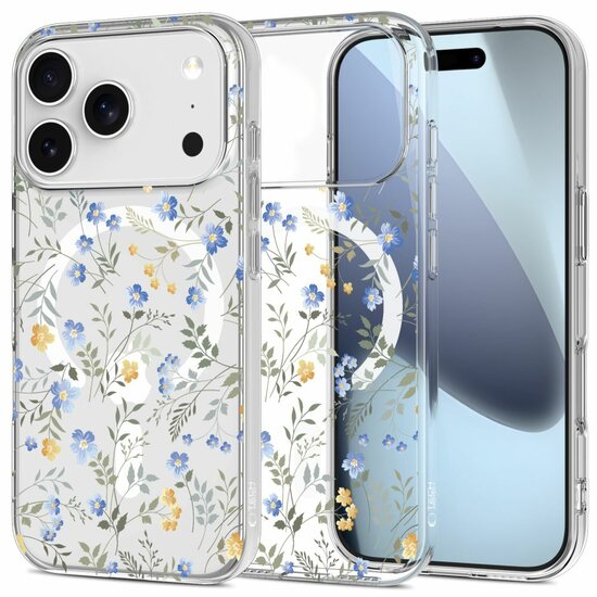TechProtection Air MagSafe iPhone 17 Pro hoesje flowers