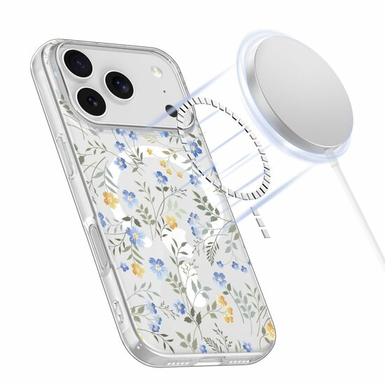 TechProtection Air MagSafe iPhone 17 Pro hoesje flowers