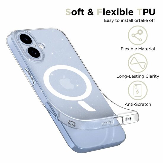 TechProtection Air MagSafe iPhone 17 hoesje glitter