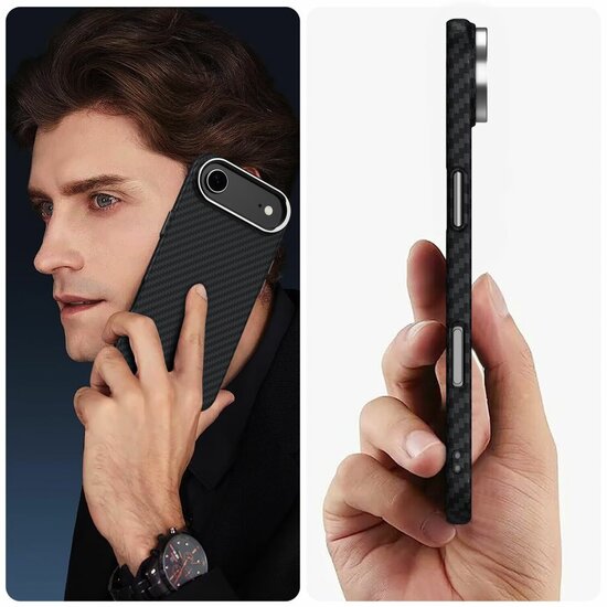 TechProtection Carbon MagSafe iPhone Air hoesje zwart