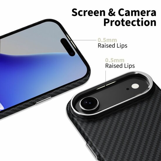 TechProtection Carbon MagSafe iPhone Air hoesje zwart