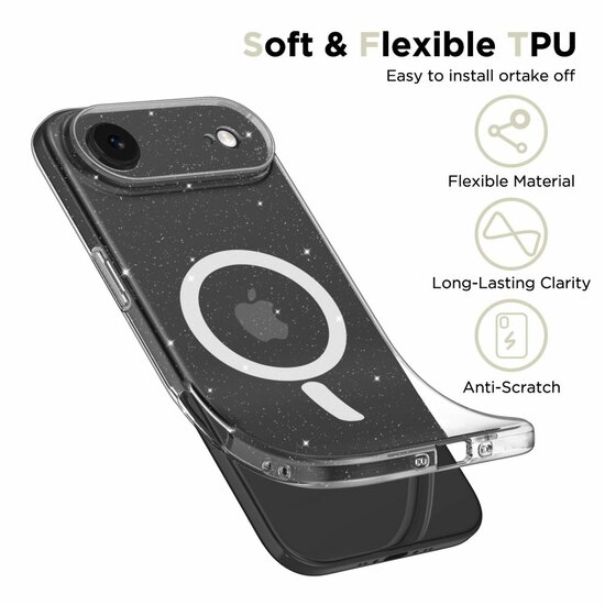 TechProtection Flex MagSafe iPhone Air hoesje glitter