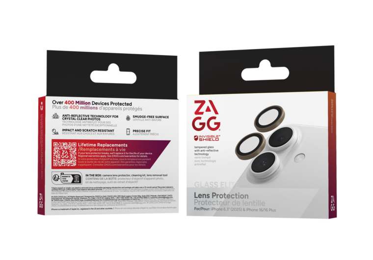 ZAGG InvisibleShield iPhone 17 camera protector zand