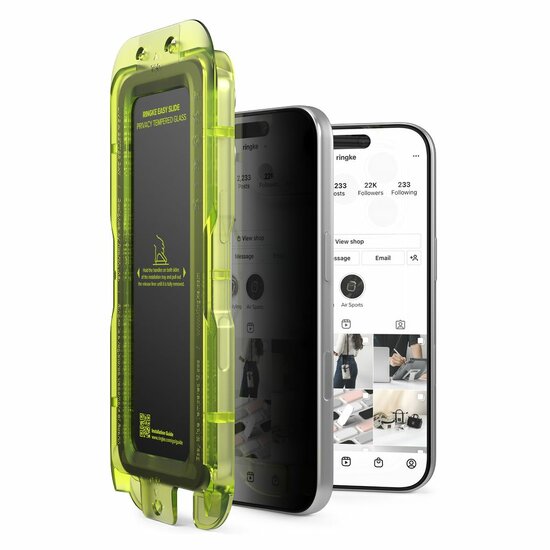 Ringke Easy Slide Privacy glazen iPhone 17 Pro Max screenprotector 2 pack