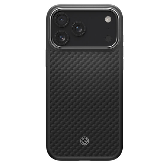 Spigen Enzo Aramid T iPhone 17 Pro hoesje zwart zilver