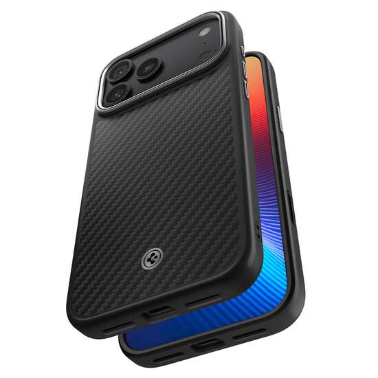 Spigen Enzo Aramid T iPhone 17 Pro Max hoesje zwart zilver