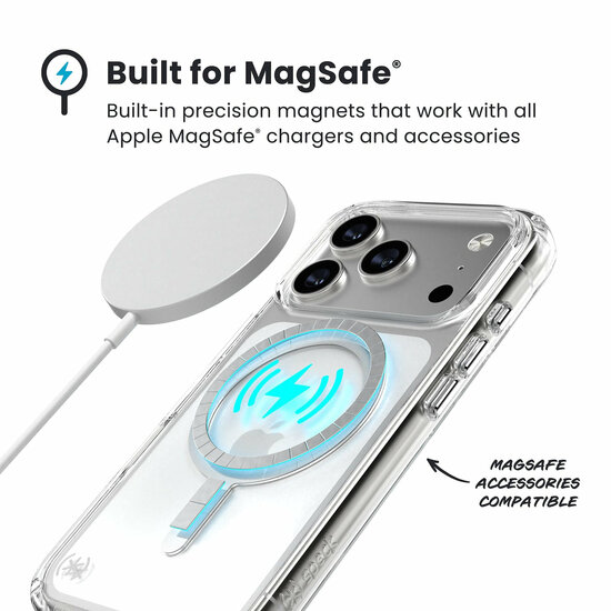 Speck Presidio Perfect Clear MagSafe iPhone 17 Pro hoesje transparant