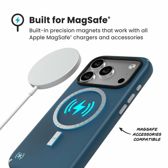 Speck Presidio 2 Pro MagSafe iPhone 17 Pro hoesje blauw