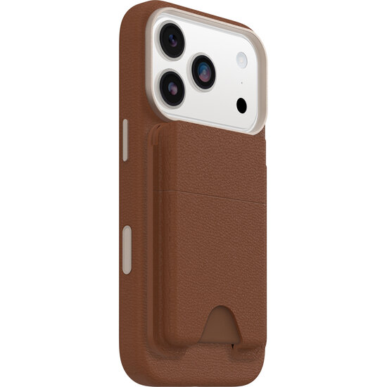OtterBox Cactus Leather MagSafe wallet bruin