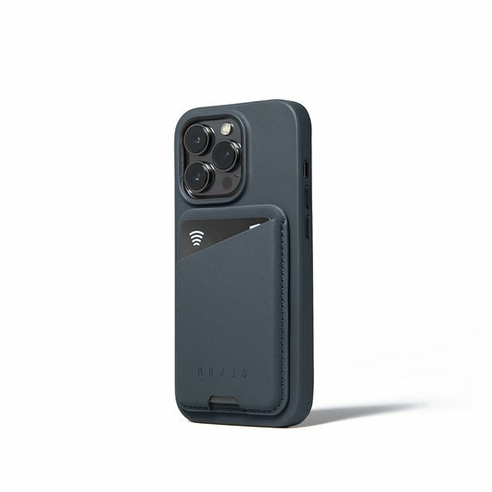 Mujjo leren MagSafe Card Wallet hoesje basalt