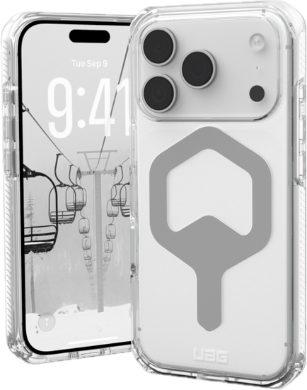 UAG Plyo MagSafe iPhone 17 Pro Max hoesje doorzichtig zilver