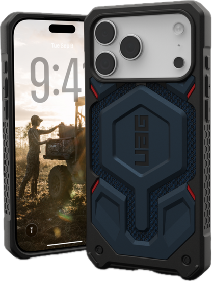 UAG Monarch Pro iPhone 17 Pro Max hoesje kevlar blauw