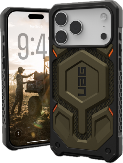 UAG Monarch Pro iPhone 17 Pro Max hoesje kevlar groen