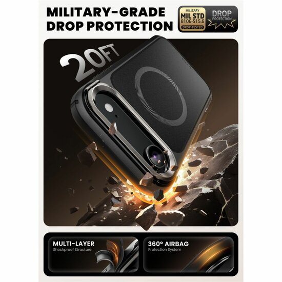 Supcase Ares Flip MagSafe iPhone Air hoesje zwart