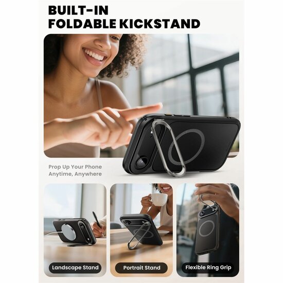 Supcase Ares Flip MagSafe iPhone Air hoesje zwart