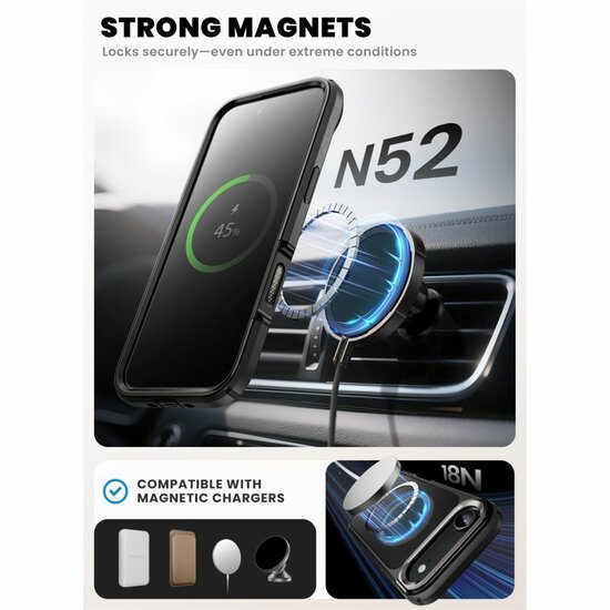 Supcase Ares Flip MagSafe iPhone Air hoesje zwart