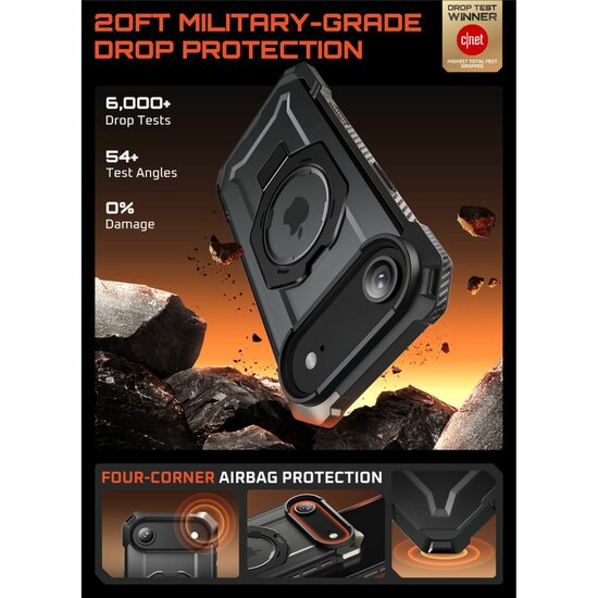 Supcase UB Grip MagSafe iPhone Air hoesje zwart