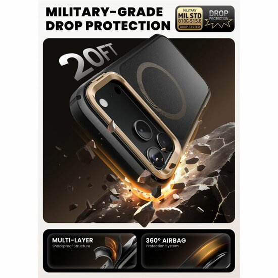 Supcase Ares Flip MagSafe iPhone 17 Pro Max hoesje goud