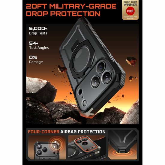 Supcase UB Grip MagSafe iPhone 17 Pro Max hoesje zwart