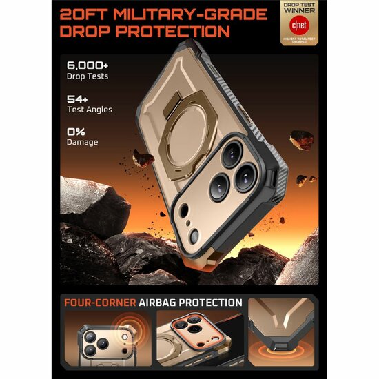 Supcase UB Grip MagSafe iPhone 17 Pro Max hoesje goud