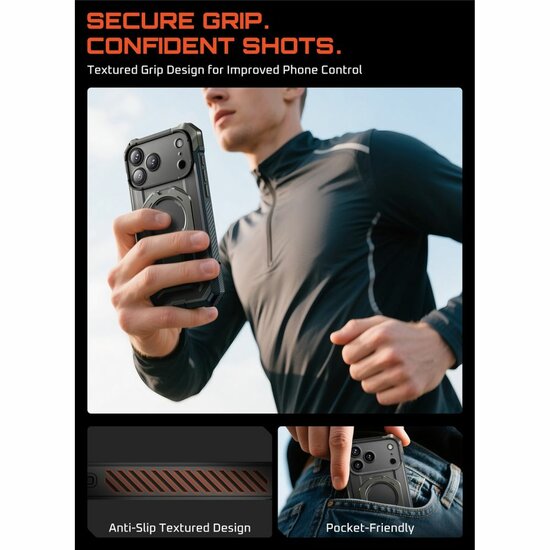 Supcase UB Grip MagSafe iPhone 17 Pro Max hoesje grijs