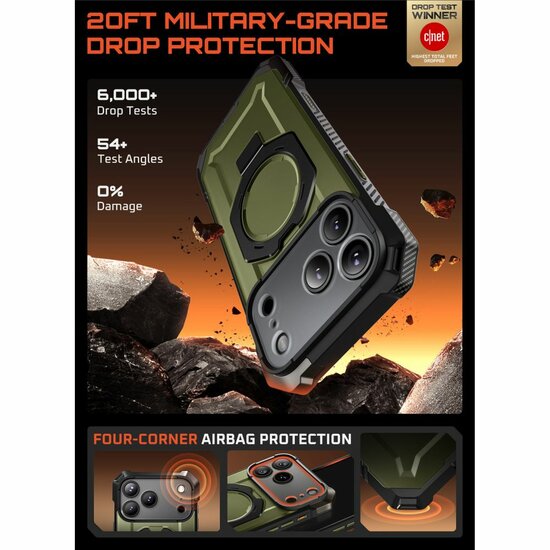 Supcase UB Grip MagSafe iPhone 17 Pro Max hoesje groen