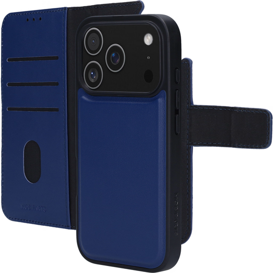 Mobiparts leren 2 in 1 Wallet iPhone 17 Pro hoesje blauw