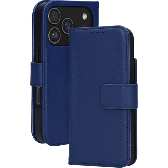 Mobiparts leren 2 in 1 Wallet iPhone 17 Pro hoesje blauw