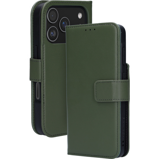 Mobiparts leren 2 in 1 Wallet iPhone 17 Pro hoesje groen
