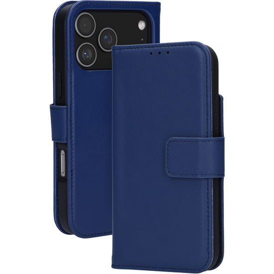 Mobiparts leren 2 in 1 Wallet iPhone 17 Pro Max hoesje blauw