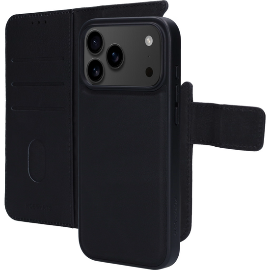 Mobiparts leren 2 in 1 Wallet iPhone 17 Pro Max hoesje zwart