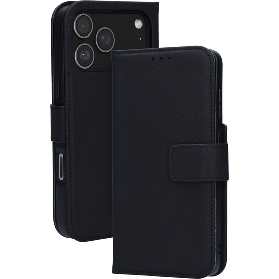 Mobiparts leren 2 in 1 Wallet iPhone 17 Pro Max hoesje zwart