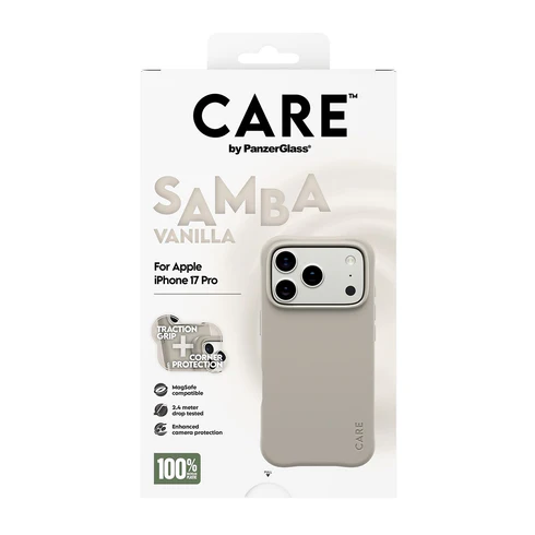 PanzerGlass CARE Samba MagSafe iPhone 17 Pro hoesje beige