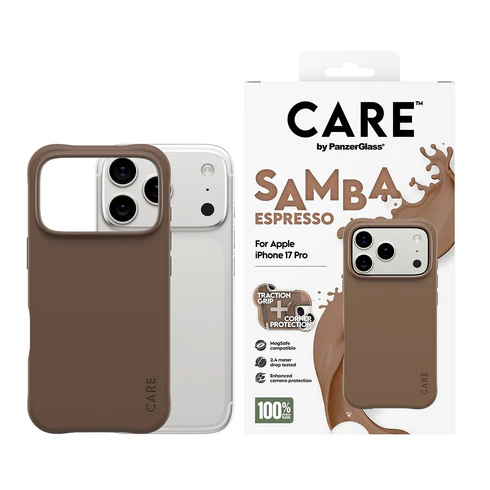 PanzerGlass CARE Samba MagSafe iPhone 17 Pro hoesje bruin