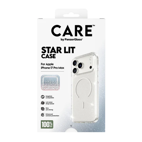 PanzerGlass CARE Urban Combat MagSafe iPhone 17 Pro Max hoesje doorzichtig star lit wit