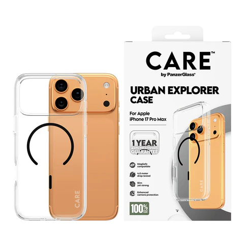 PanzerGlass CARE Urban Combat MagSafe iPhone 17 Pro Max hoesje transparant zwart