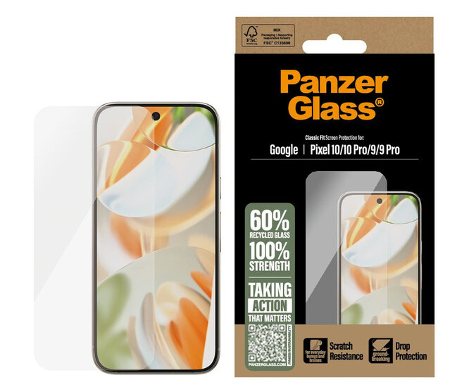 PanzerGlass Classic Google Pixel 10 / Pixel 10 Pro glazen screenprotector